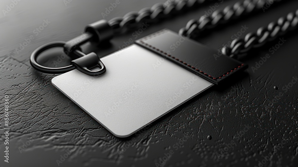 Blank Leather Keychain with Metal Chain Blank Leather Keychain with Metal Chain