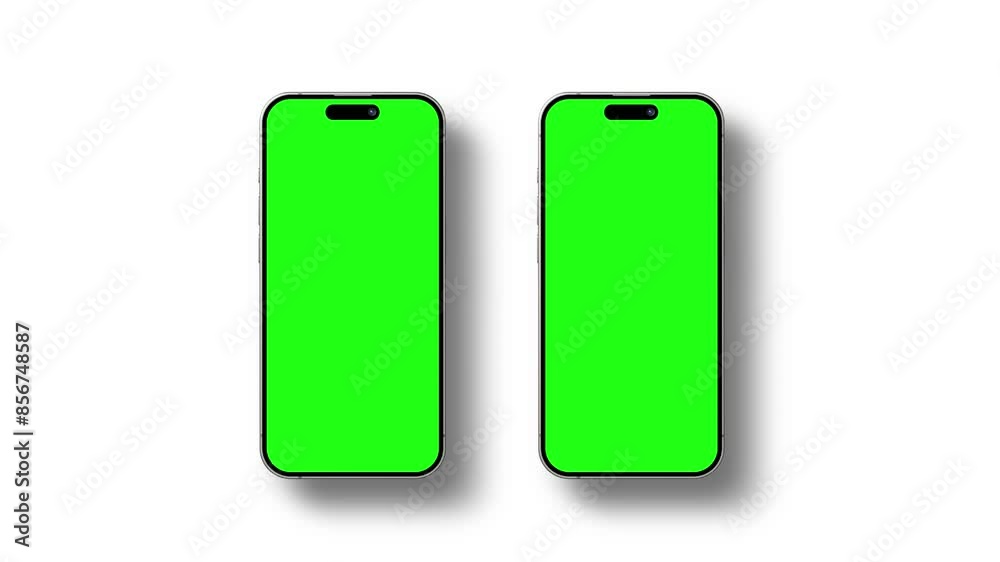 Phone 15 Animated Mockup with Green Screen, Isolated Background. Animation for Apps or Mobile Web-Site Presentation