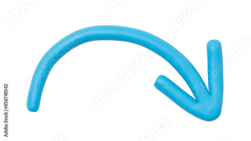 Arrow png blue clay texture pointing down hand craft graphic for kids