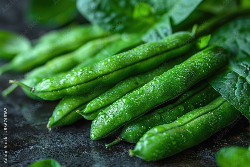 A close-up of freshly harvested green beans, showing their vibrant color and freshness. A close-up of freshly harvested green beans, showing their vibrant color and freshness.