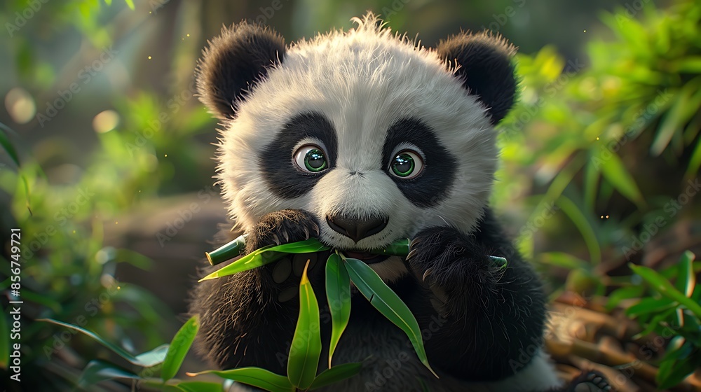 giant panda eating giant panda eating