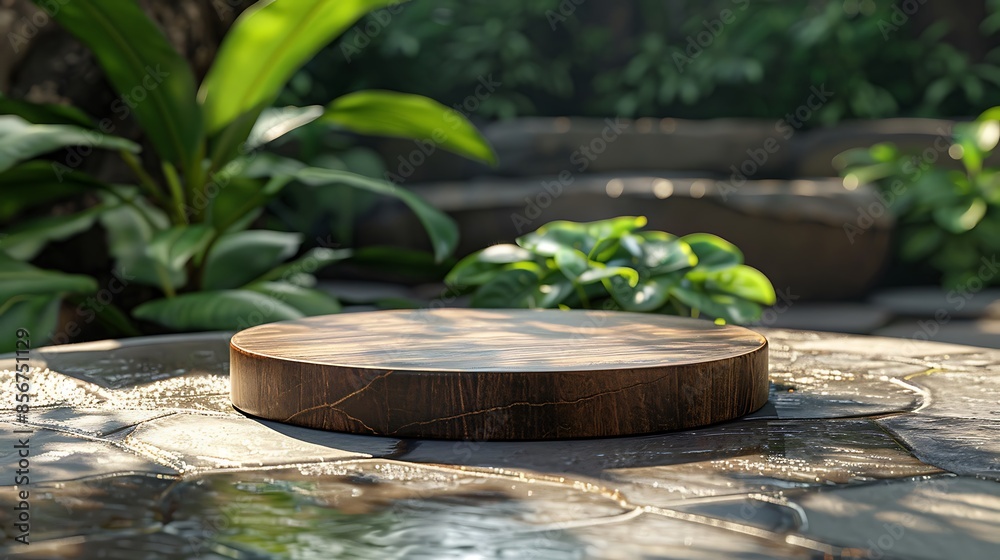 Leaves and natural atmosphere podium image Leaves and natural atmosphere podium image