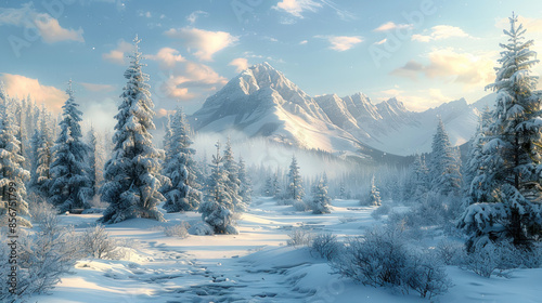 winter landscape in the mountains