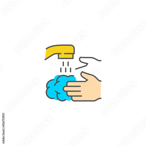Handwashing icon representing hygiene and cleanliness for health and sanitation