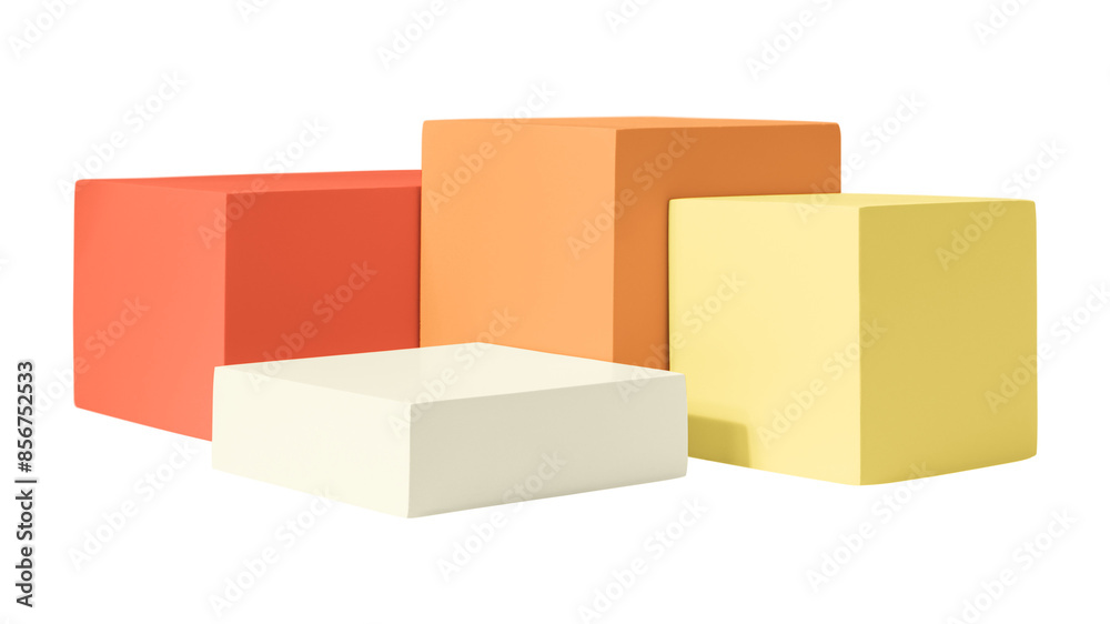 Fototapeta premium Colorful geometric shape png, isolated object design set, transparent background