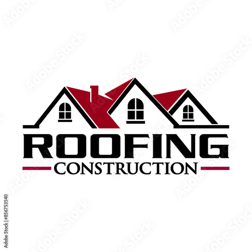 Real estate roofing logo design template vector illustration