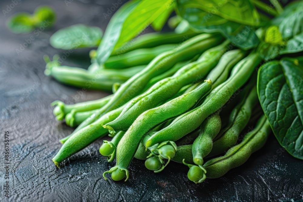 A close-up of freshly harvested green beans, showing their vibrant color and freshness. A close-up of freshly harvested green beans, showing their vibrant color and freshness.