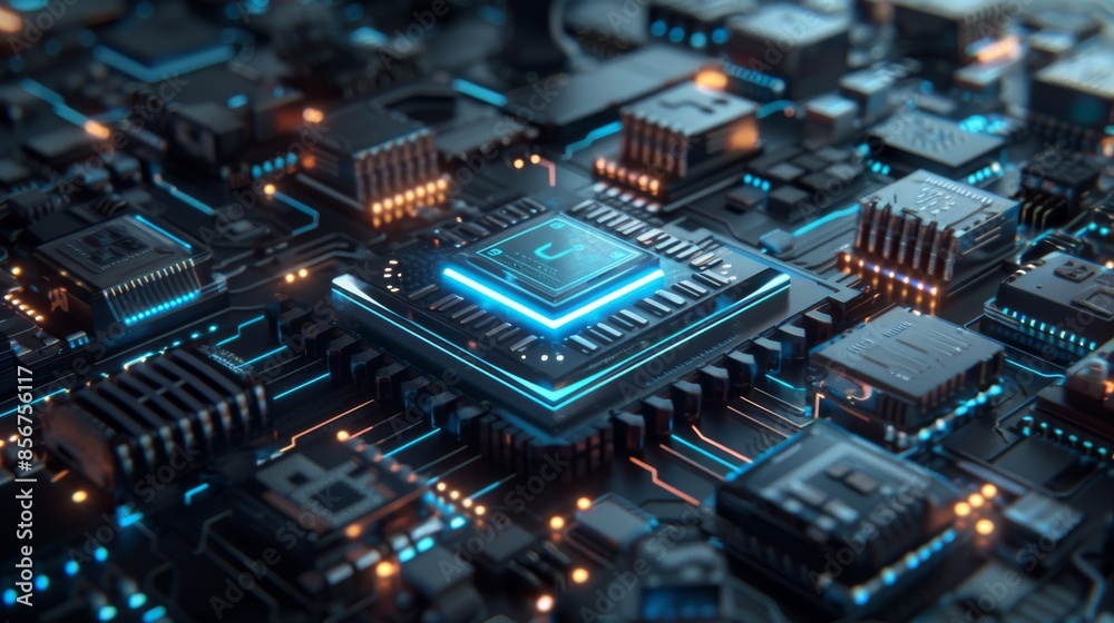 Artificial intelligence concept of future automotive robotics, manufacturing, and factory visuals Artificial intelligence concept of future automotive robotics, manufacturing, and factory visuals