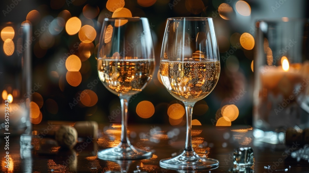 Sparkling Celebration with Candlelight and Festive Bokeh Sparkling Celebration with Candlelight and Festive Bokeh