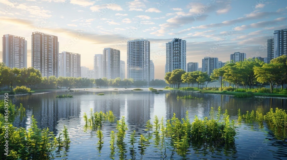 Nature and technology coexist harmoniously in the city of tomorrow. Each prompt can contain a maximum of 180 characters Nature and technology coexist harmoniously in the city of tomorrow. Each prompt can contain a maximum of 180 characters