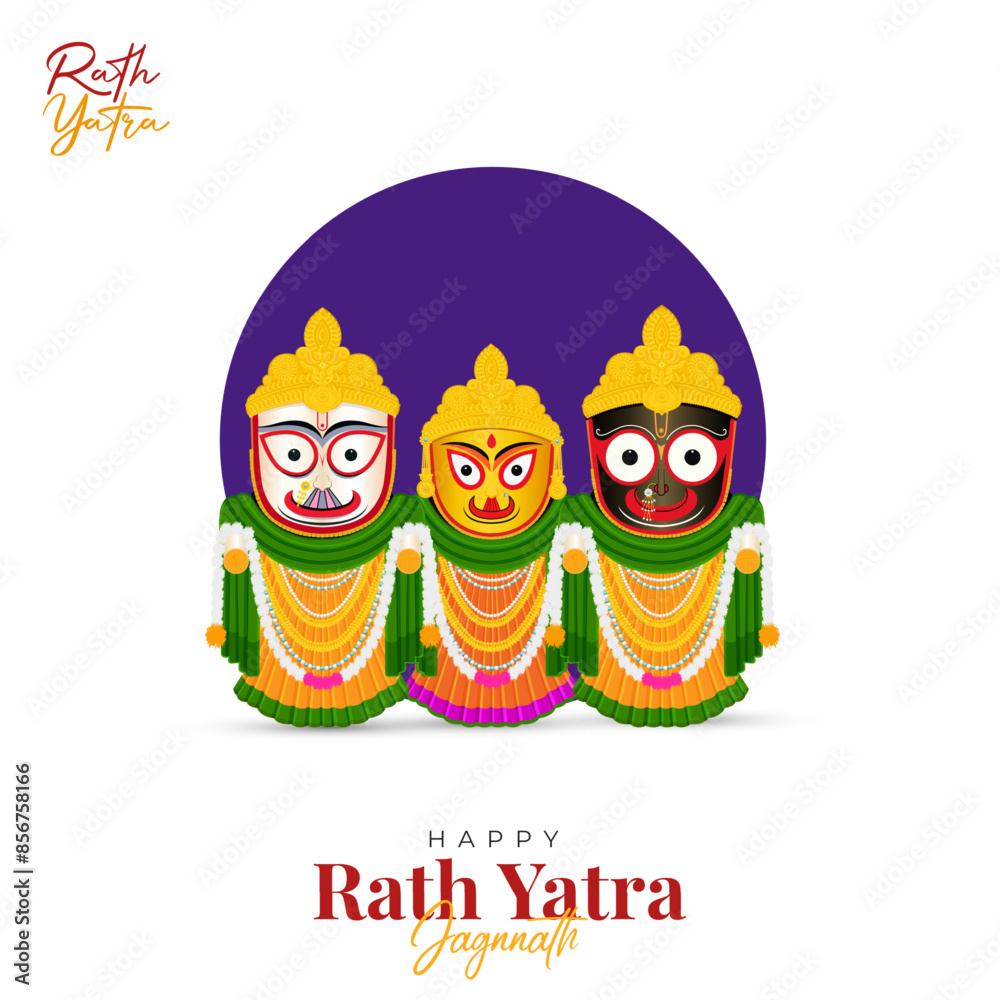 Fototapeta premium Jagannath Rath Yatra Social Media Poster, Banner, Web Banner , Print Design