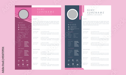 Corporate resume layout template 