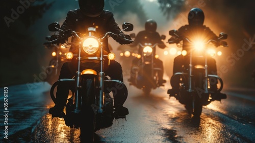 Motorcycle gang, AI generated Image photo