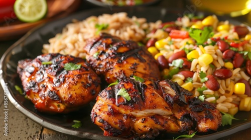 A detailed description of the key ingredients and techniques used in popular dishes like jerk chicken conch fritters and rice and beans.