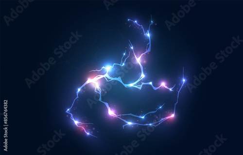 Light blue isolated vector lightning png. Realistic natural neon lightning effectThunderstorm. Strength Energy charge Thunder. Blitz Lightning Thunder Light Sparks Storm Flash