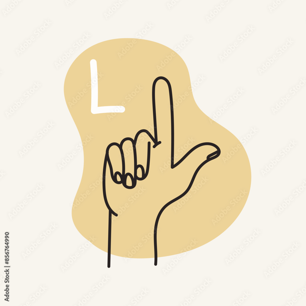 Gestures for the deaf, letter L. English fingerspelling. Gestures for the deaf, letter L. English fingerspelling.
