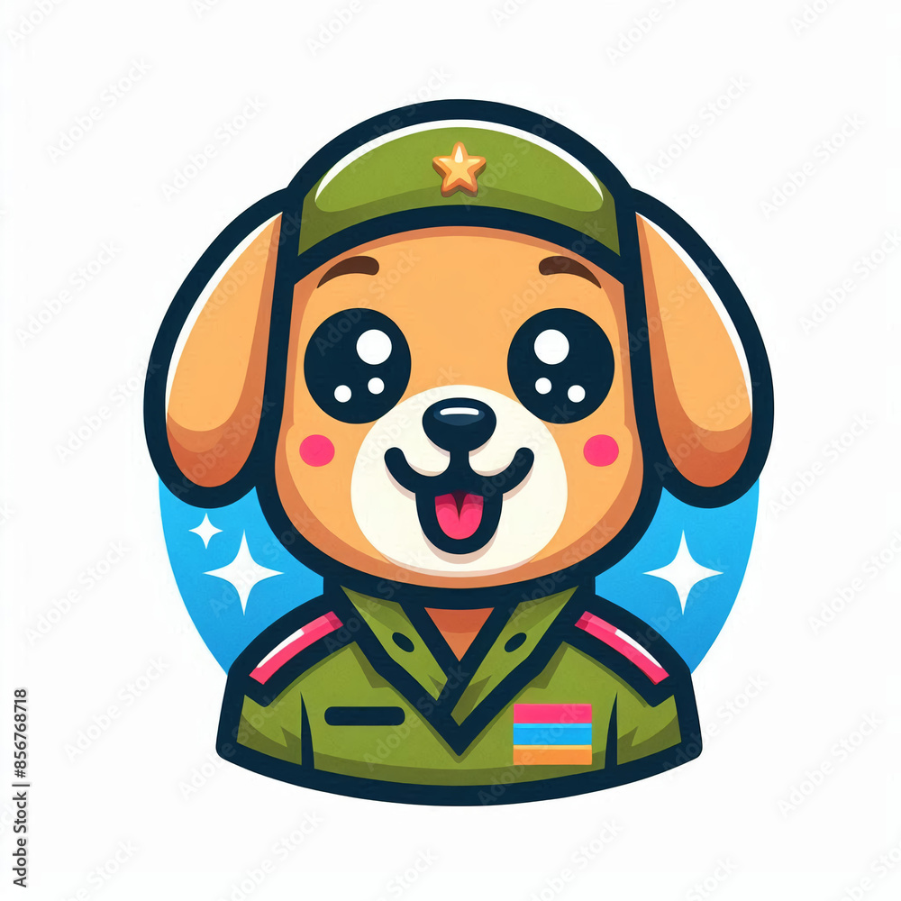 Friendly military man in cartoon style Friendly military man in cartoon style