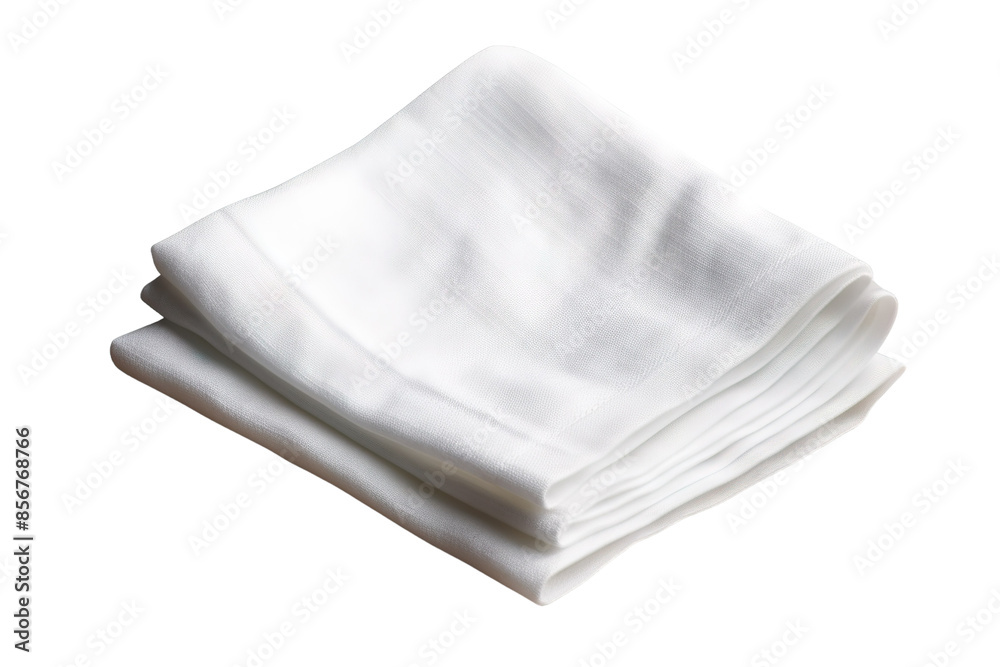 A Stack of Pristine White Napkins Ready for a Formal Dinner on a Clear PNG or White Background. A Stack of Pristine White Napkins Ready for a Formal Dinner on a Clear PNG or White Background.