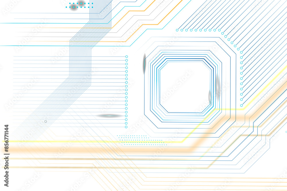 Obraz premium Motherboard circuit technology background png in blue