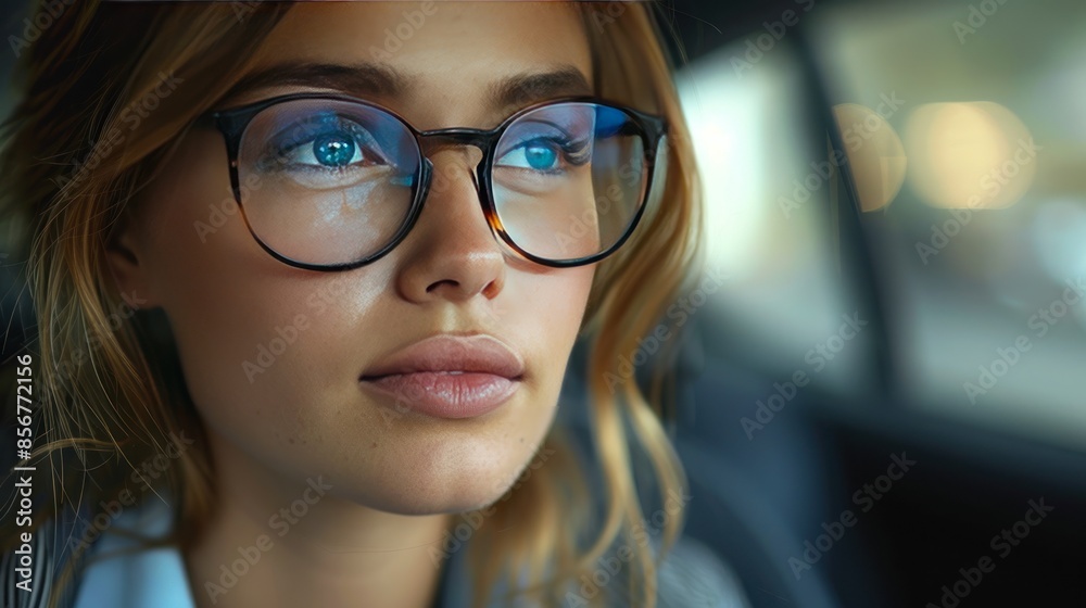 Thoughtful Look Through Glasses Thoughtful Look Through Glasses