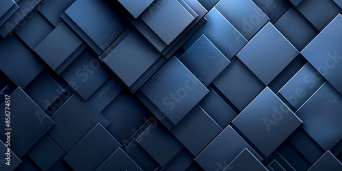 Abstract Blue Geometric Background with 3D Squares