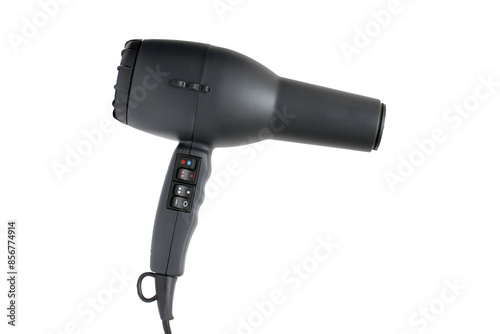 Electric hair dryer isolated on white background