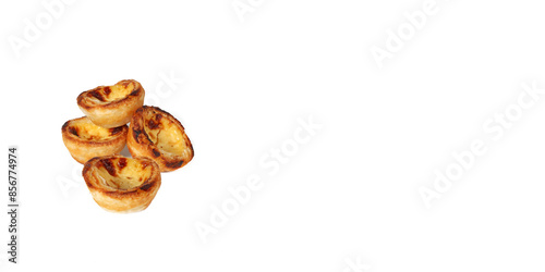 Canvas Print banner of pastel de nat specialty food of portugal