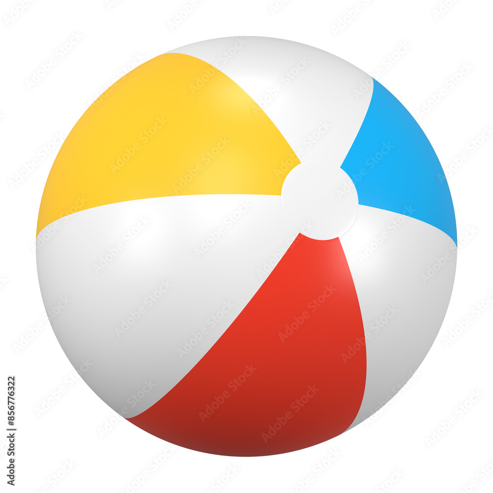 Obraz premium Beach ball png sticker, summer 3D cartoon transparent background