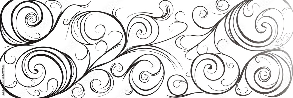 Stylish Black and White Doodle Swirls Minimalist Stylish Black and White Doodle Swirls Minimalist