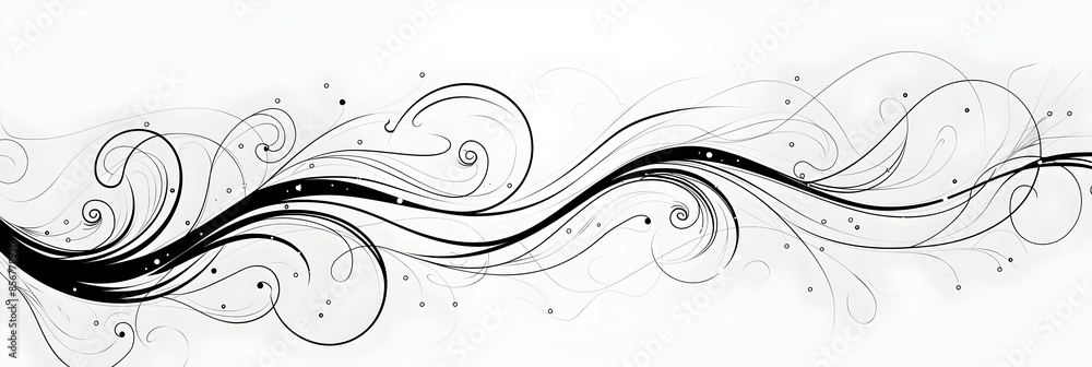 Elegant Cursive Doodle with Gentle Swirling Lines Elegant Cursive Doodle with Gentle Swirling Lines