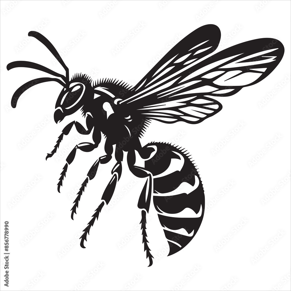 Obraz premium Wasp vector silhouette
