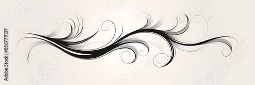 Elegant Cursive Doodle with Graceful Swirls and Minimal Abstract Design