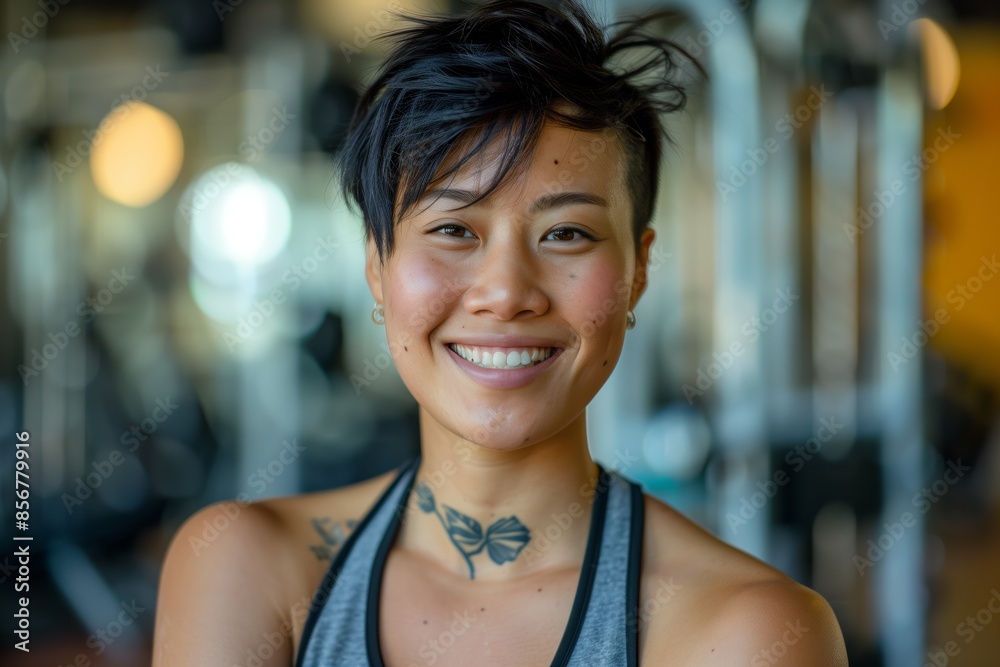 Happy Nonbinary Person At The Gym