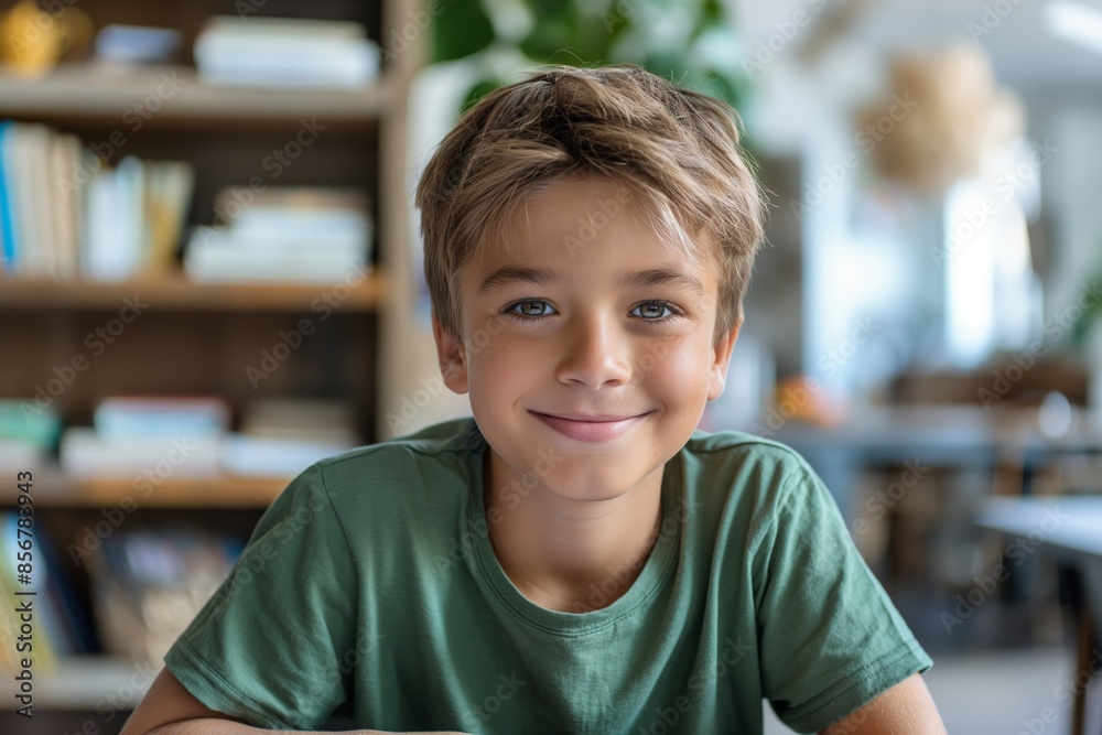 A cheerful boy with headphones enjoys music or an audiobook in a bright, airy room, expressing joy and contentment. A cheerful boy with headphones enjoys music or an audiobook in a bright, airy room, expressing joy and contentment.