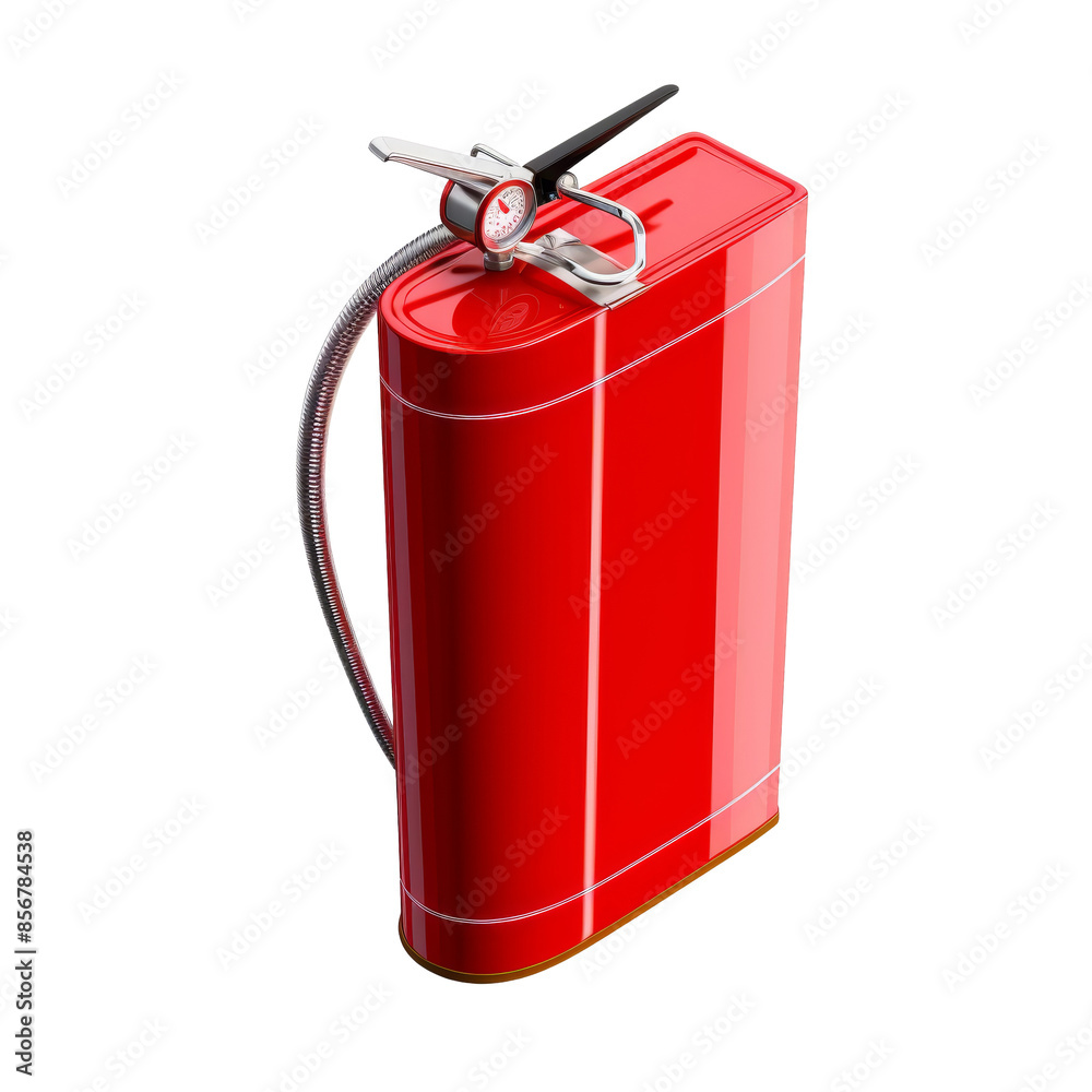 High-quality image of a modern red fire extinguisher on a white background, perfect for safety and emergency-themed designs. High-quality image of a modern red fire extinguisher on a white background, perfect for safety and emergency-themed designs.