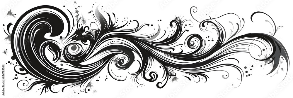 Elegant Cursive Line Art Doodle with Whimsical Swirls and Loops Elegant Cursive Line Art Doodle with Whimsical Swirls and Loops