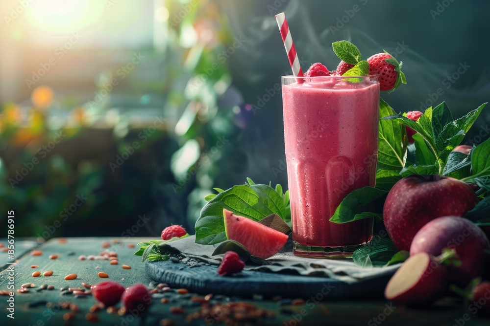 Vibrant Vegan Smoothie with Fresh Ingredients Vibrant Vegan Smoothie with Fresh Ingredients