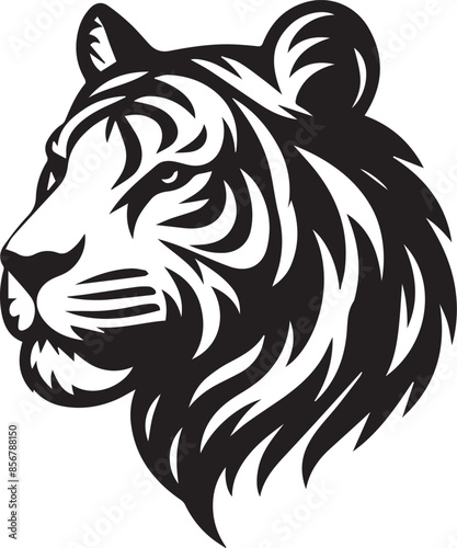 Wallpaper Mural A tiger head silhouette vector art illustration Torontodigital.ca