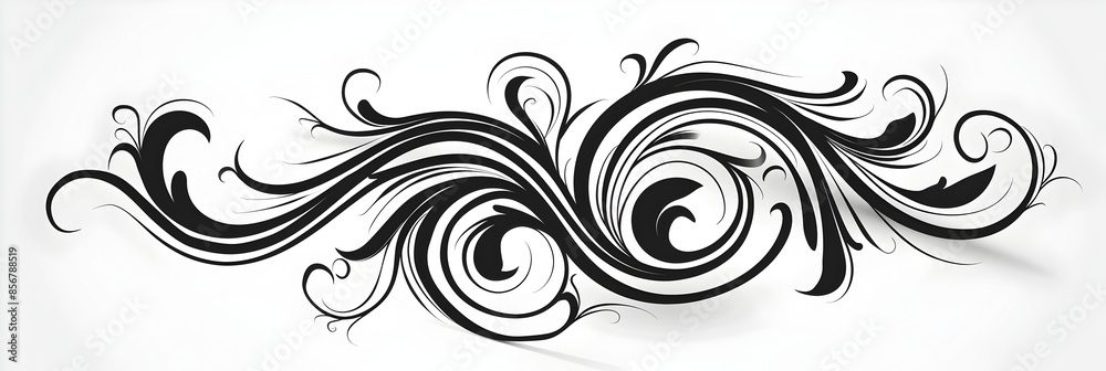 Elegant Cursive Doodle with Swirling Flourishes on White Background Elegant Cursive Doodle with Swirling Flourishes on White Background