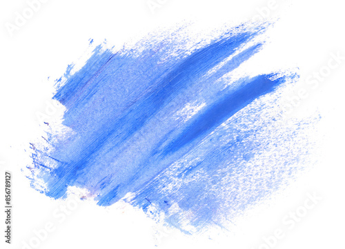 Fototapeta Naklejka Na Ścianę i Meble -  Blue grunge brush strokes oil paint isolated on white background