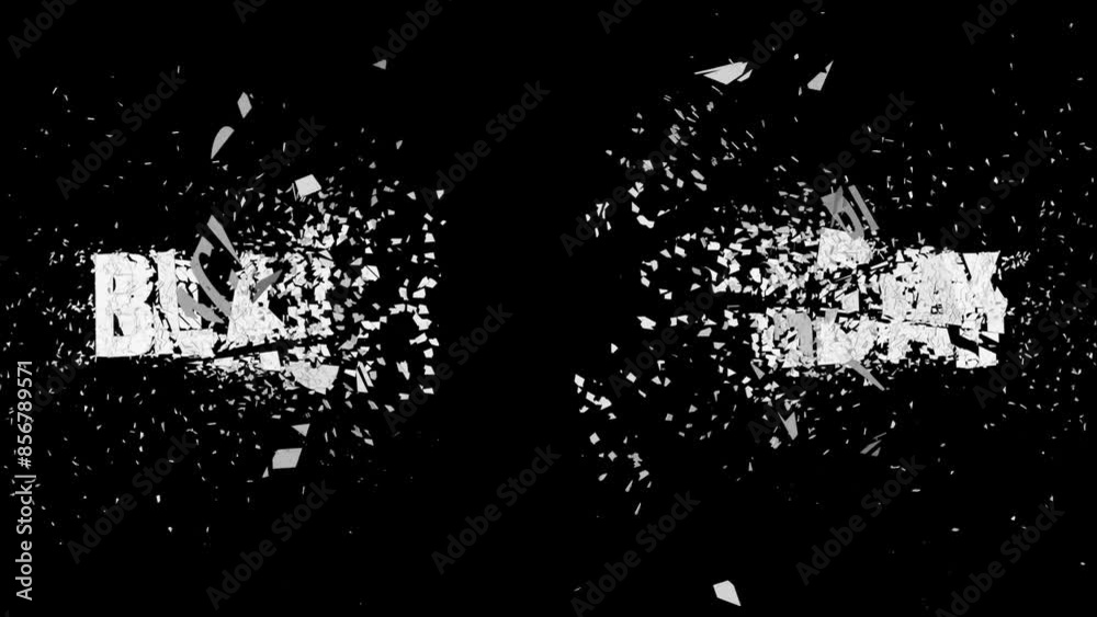 Alpha Channel Text Black Friday, black friday with forward movement accompanied by splashes, 4k video