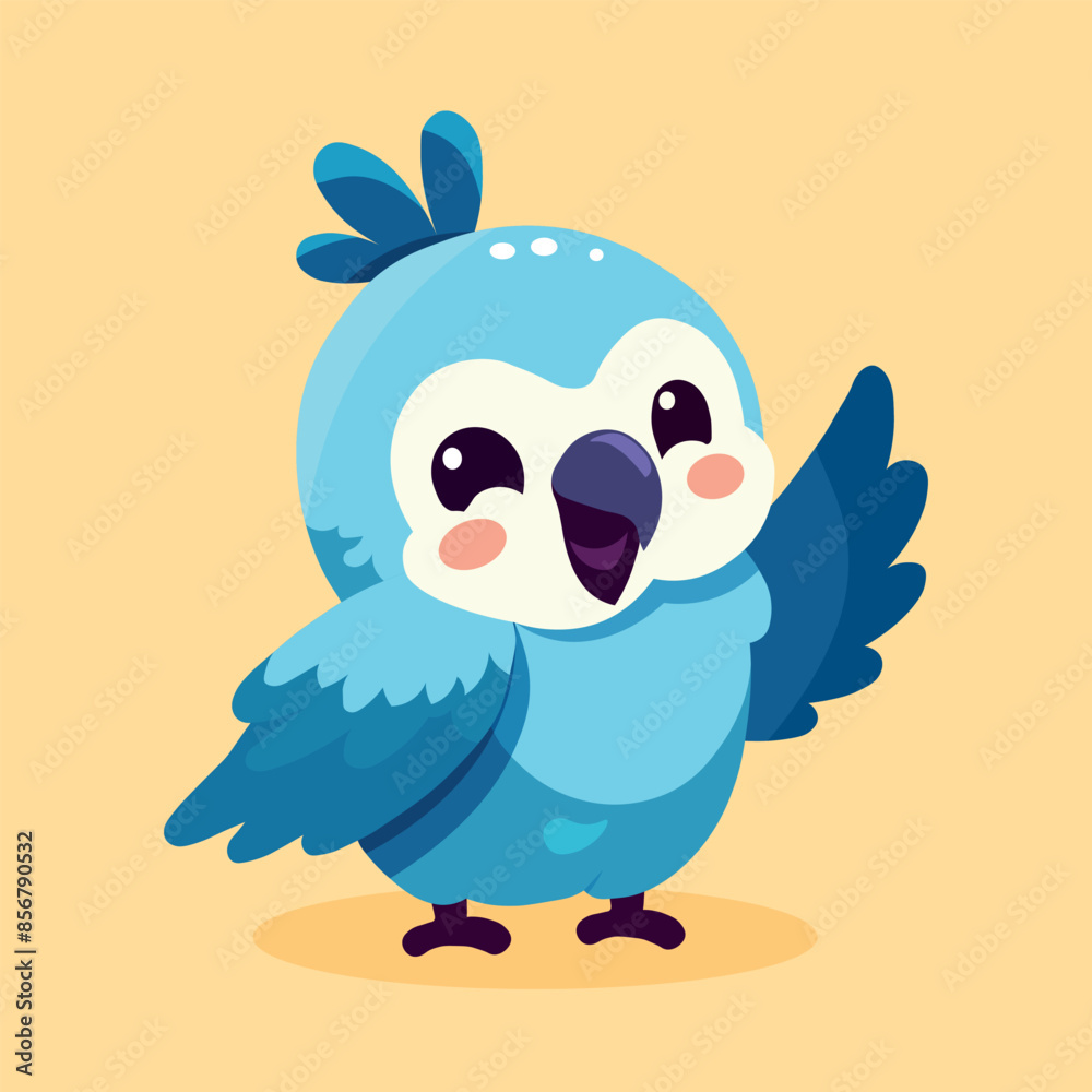 flat vector illustration of a cute parrot flat vector illustration of a cute parrot
