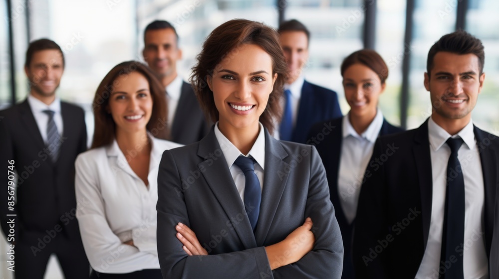 Portrait of successful businesspeople smiling at the camera Portrait of successful businesspeople smiling at the camera