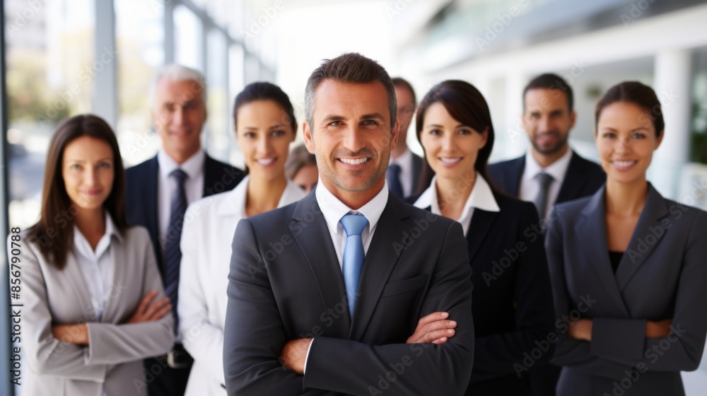 Portrait of successful businesspeople smiling at the camera Portrait of successful businesspeople smiling at the camera