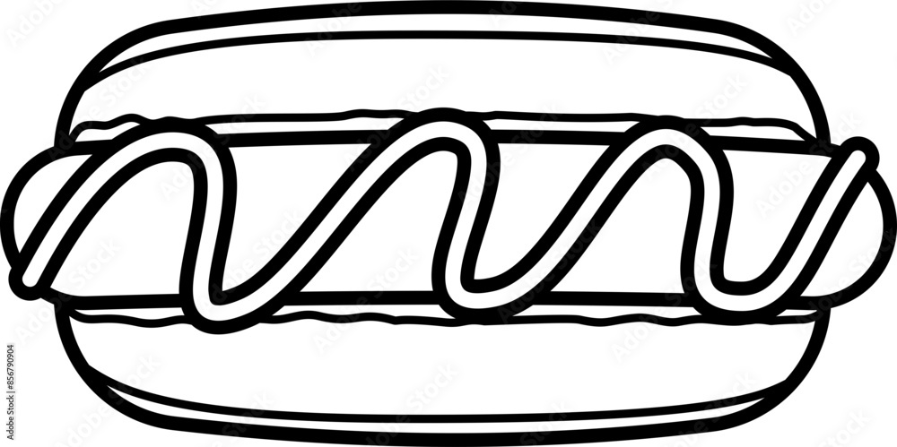 Hotdog Outline Illustration Vector Hotdog Outline Illustration Vector
