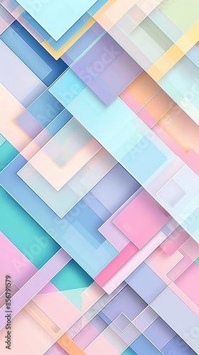 A vibrant abstract background with geometric shapes in a variety of pastel colors