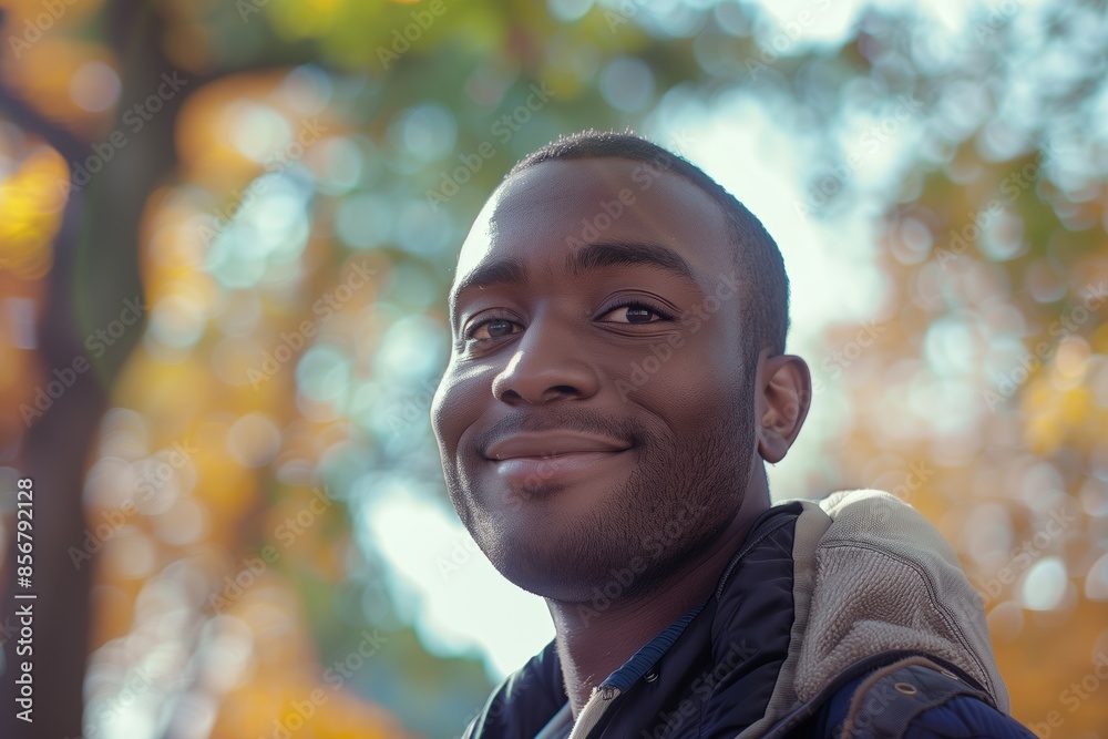 Handsome Young Man Smiling Outdoors Handsome Young Man Smiling Outdoors