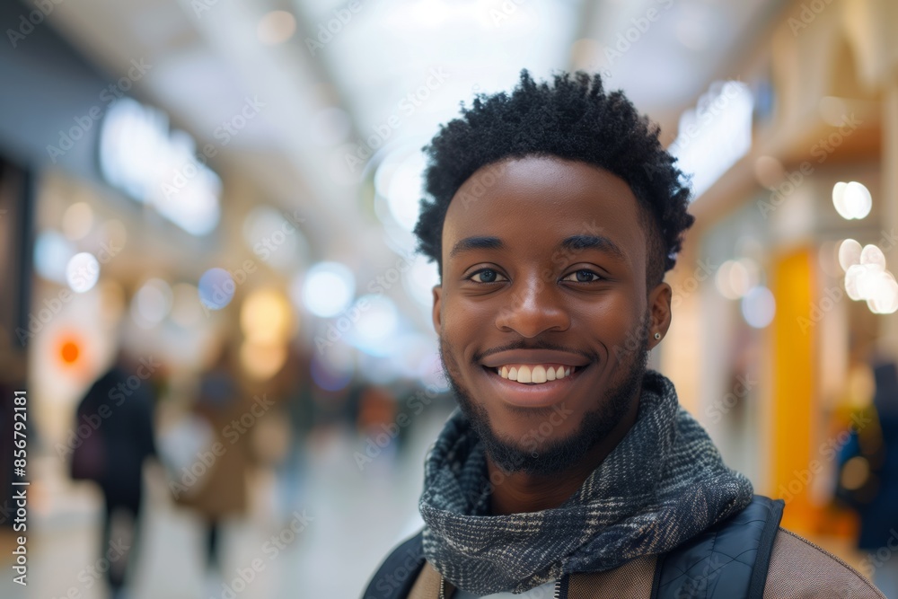 Smiling Young Man In Shopping Mall Smiling Young Man In Shopping Mall