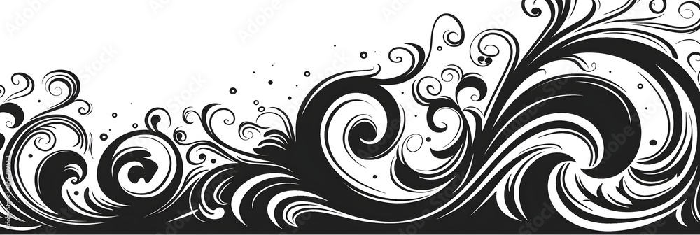 Elegant Black Doodle Swirl for Graphic Design Elegant Black Doodle Swirl for Graphic Design