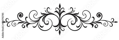 Decorative Black Scroll with Small Swirls on the Ends